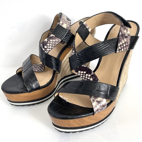 Michael Kors shoes Women's black/brown platforms size 7,5 Multicolor sandals - Picture 4 of 9